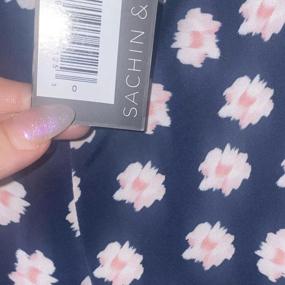 New! Sachin & Babi Lyra Baby Doll Top in Blue & Pink Ikat Floral 🌸 sz 0 NWT! - Picture 13 of 14